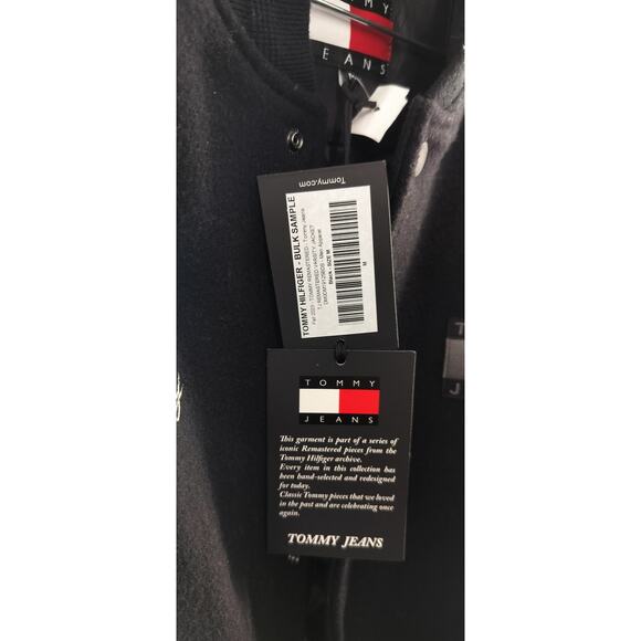 Tommy Hilfiger Black Varsity Jacket with Leather - Picture 9 of 11